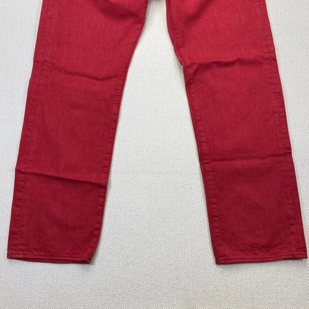 Levi's 501 Original Fit Mens 34x32 (33x31.5) Red Straight Leg Button Fly Jeans